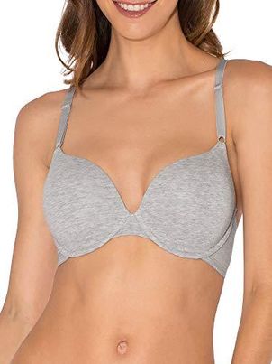 New Women's Fruit Of The Loom Lightly Lined T-Shirt Bra in Grey Sz 34DD