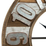 NEW LARGE Nielsen Bainbridge Rustic Reclaimed Wood and Metal 33 in. Wall Clock, Retails $158+