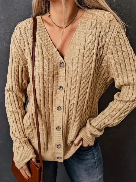 NEW Women's Lightweight Long Ribbed Cardigan Sweater Loose Button Front Thick Knit Cardigans Long Sleeve Sweater Pullover, Sz XL