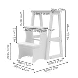 NEW WFX Utility 3 - Step Wood Folding Step Stool, also can be used as a flower stand on the balcony, and can be used as a coffee table, side table or chair! Retails $150