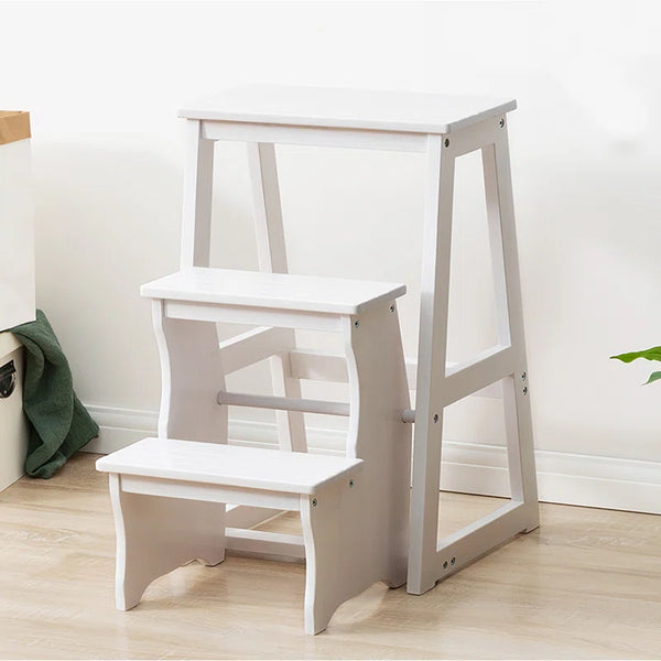 NEW WFX Utility 3 - Step Wood Folding Step Stool, also can be used as a flower stand on the balcony, and can be used as a coffee table, side table or chair! Retails $150