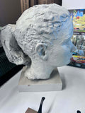 Home/Art Lot 6 Piece, Sculpted heavy head statue, 2 pc artwork, laundry bag, 5 Hook wall boards x2