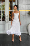 NEW Biekopu Women Summer Floral Midi Dress, Spaghetti Strap Sleeveless Cami Backless Bubble Hem A-line Dress, Sz S