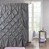 NEW AmazonBasics Polyester Pinch Pleat Shower Curtain - Grey, 72 x 72 inch