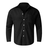 Cathalem Men's Cotton Linen Shirts long Sleeved Rugged Plaid Cotton Brushed Suede Shirt Jacket, Black Fits Medium