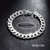 New 3Pc Fashion Silvery Quartz Watch Necklace Bracelet Set Men, gift box not included