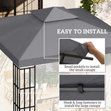 NEW Retails $200, Outsunny 10' x 10' Square 2-Tier Gazebo Canopy Replacement Top Cover Outdoor Garden Sun Shade, Dark Grey