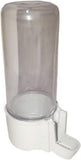 NEW Animalplast 2 Pack of Bird Drinker/Feeder of 100 ml - Thin Mesh - Crystal Cup and White Base, both dispensers are white
