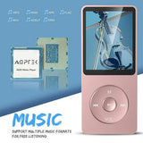 NEW Retails $40 16 GB, AGPTEK A02S 16GB MP3 Player with FM Radio, Voice Recorder, 70 Hours Playback and Expandable Rose Gold