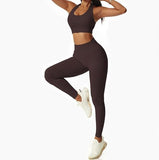 NEW Litthing Backless Sports Bra Women Halter Neck Seamless Bralette Middle Impact Support Padded Bras Comfort Wireless Gym Tank Tops Yoga Workout Sexy Crop Top, Brown, Sz M