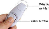 NEW Portable Dog Training Clickers and Whistle in One Stop Barking Training Tool Pet Supplies for Dog Cats Puppy Birds Horses (BLACK)
