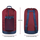 NEW Dalykate Backpack Laundry Bag, 115L Large Hamper with Shoulder Straps, Drawstring Closure, Mesh Pocket, Red