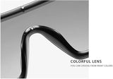 NEW Cool One Piece Sunglasses Women Square Shades Sun Glasses For Men Vintage Gradient Eyeglass UV400, Black, Retails $46