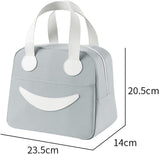 NEW Vikuces Lunch Bag for Women and Men, Insulated Lunch Box Cooler Tote Bags Thermal Bento Bags, Kids Reusable Smiley Lunch Boxes with Waterproof for Work, School, Travel and Picnic (Grey)