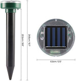 NEW Hicollie 4 Pack Solar LED Ultrasonic Waterproof Pest Repellent with IP56 Protection for Snakes, Voles, Rats, Mice etc. Chemical Free!