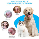 NEW Pet Ear Cleaner Solution & Infection Treatment for Dogs & Cats, Natural Pet Cleanser Drops Helps Eliminate Odor Relieve Infections and Soothe Itchiness - 4.06oz/120ml, EXP: 09/2025