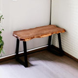 NEW Retails $130, WELLAND Wood Entryway Bench with Metal Legs, Mid-century Modern Bench for Living Room, Indoor, Porch, Farmhouse