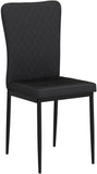 NEW Retails $120, Assembled Dining Chairs Set of 2 Velvet Kitchen Living Room Chairs High Back Metal Frame Modern Lattice Design, Black