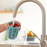 NEW Retails $46, Mepal Fruit and Veggie Pot Ellipse - Vivid Mauve! For taking your fruits & veggies on the go! Removable built-in draining basket, stainless fork, dishwasher safe!
