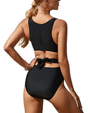 NEW Tempt Me Tummy Control Cutout Monokini Women One Piece Swimsuits-Black, Sz M