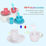 NEW CUTE STONE Color Changing Kitchen Sink Toys, Children Heat Sensitive Electric Dishwasher Playing Toy with Running Water, Automatic Water Cycle System Play House Pretend Role Play Toys for Boys Girls