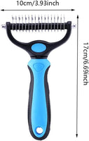 NEW Pet Grooming Tool Brush Pet Dematting Comb Double Sided Shedding and Dematting Undercoat Rake Comb for Cats & Dogs Blue