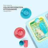 NEW CUTE STONE Color Changing Kitchen Sink Toys, Children Heat Sensitive Electric Dishwasher Playing Toy with Running Water, Automatic Water Cycle System Play House Pretend Role Play Toys for Boys Girls