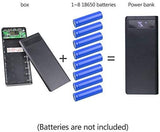 NEW LHIABNN DIY Power Bank Box Flat Head Battery Charger Outer Case,2 USB Output Ports Plastic Shell Box with LCD Display, Micro/Phone/Type-c Input Port Power Bank Case (Black)