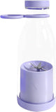 NEW 420ml Portable Electric Juicer Cup USB Rechargeable Fruit Blender Juicer Bottle Mixer Juicer Cup Blender Milkshake Maker (Purple)