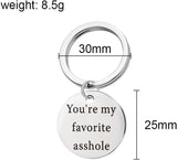 NEW "You're My Favorite Asshole" Keychain Key Ring Valentines Day Birthday Christmas Gift for Husband Boyfriend Gift