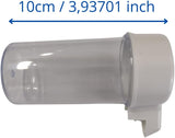 NEW Animalplast 2 Pack of Bird Drinker/Feeder of 100 ml - Thin Mesh - Crystal Cup and White Base, both dispensers are white
