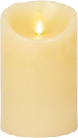 NEW Luminara Moving Flame Pillar Flameless LED Candle, Scalloped Edge, Real Wax, Unscented - Ivory (4.5-inch)