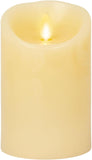 NEW Luminara Moving Flame Pillar Flameless LED Candle, Scalloped Edge, Real Wax, Unscented - Ivory (4.5-inch)