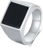 NEW Stainless Steel Resin Geometric Square Ring for Men Boys Party Wedding Jewelry Sz 12