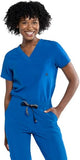 NEW Tasha + Me Women's Medical Scrub Chest Pocket Shirts - Modern Slim-Fit & V-Neck Style Top, Royal Blue, Sz 2XL