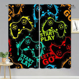 NEW 2pcs Gamepad Pattern Curtains Teen Favorite Curtains Rod Pocket Semi Blackout Window Curtains For Living Room Window Drapes Bedroom Room Decor Home Decor - 29.53*63.35inchX2pcs