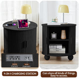 NEW Assembled, Retails $320, Wayfair End Table Latitude Run, Black! This End table is equipped with 2 AC Outlets,2 USB Ports and 4.9-foot Power Cord