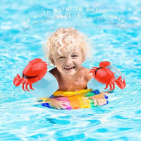 NEW Inflatable Swim Floater Sleeves for Kids, Cartoon Swimming Armbands Floaties Water Wings Floatation Sleeves, Pool Water Sports Learning Swim Training Aids, Crab