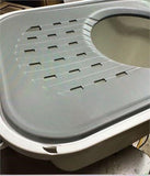 NEW IRIS USA Cat Litter Box, Rectangular Top Entry Litter Box with Scoop, Large Cat Litter Box Enclosure, Kitty Litter Box, Litter Box with Litter Catching Lid, White/Gray, Small Chip On Corner From Transport, Retails $78+