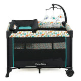 NEW Pamo Babe Bassinet Nursery Center Play Yard Crib w/ Changing Table, Grey & Blue, Retails $279+