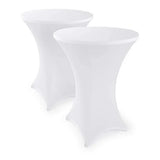 NEW 36" White Spandex Cocktail Table Cloth Fitted Round Cocktail Table Stretch Highboy Cocktail Table, Retails $43+
