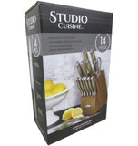 NEW Studio Cuisine Knife Set 14 Piece Block Set! High-carbon stainless steel blades & stainless handles