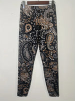 NEW Paisley Floral Print Skinny Leggings, Casual Elastic Waist Stretchy Leggings, Women's Clothing, Sz M