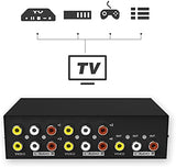 New RCA Switcher AV Switch Box 4 in 1 Out, MT-ViKI 431AV 4 Way AV Switcher Composite Video L/R Audio Selector Box for DVD STB Game Consoles 4 Port