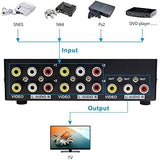 New RCA Switcher AV Switch Box 4 in 1 Out, MT-ViKI 431AV 4 Way AV Switcher Composite Video L/R Audio Selector Box for DVD STB Game Consoles 4 Port