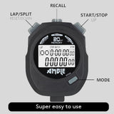 NEW Stopwatch, Amble Countdown Timer and Stopwatch Record 20 Memories Lap Split Time with Tally Counter and Calendar Clock with Alarm for Sports Coaches and Referees