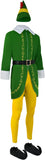 NEW Buddy The Elf Costume Mens Christmas Elf Costume Cosplay Full Set Holiday Party Costumes, Adults, Sz L, Retails $79+
