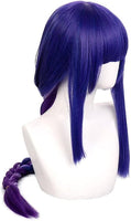 NEW Anime Cosplay Wig for Applies to Genshin Impact Raiden Shogun Baal Purple Mixed Color Long Ponytail Hair Modeling Party Dress Up Wig Heat Resistant Synthetic Hair + Wig Cap