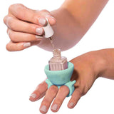 NEW TCBWFY 2 Pack Ring Wearable Anti-Spill Nail Polish Bottle Holder Soft Flexible Silicone, PINK & TEAL