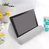 NEW iPad Stand - Lightweight Triangle Tablet Wedge, Portable for Bed, Floor, Desk, Sofa, Car (Gray)